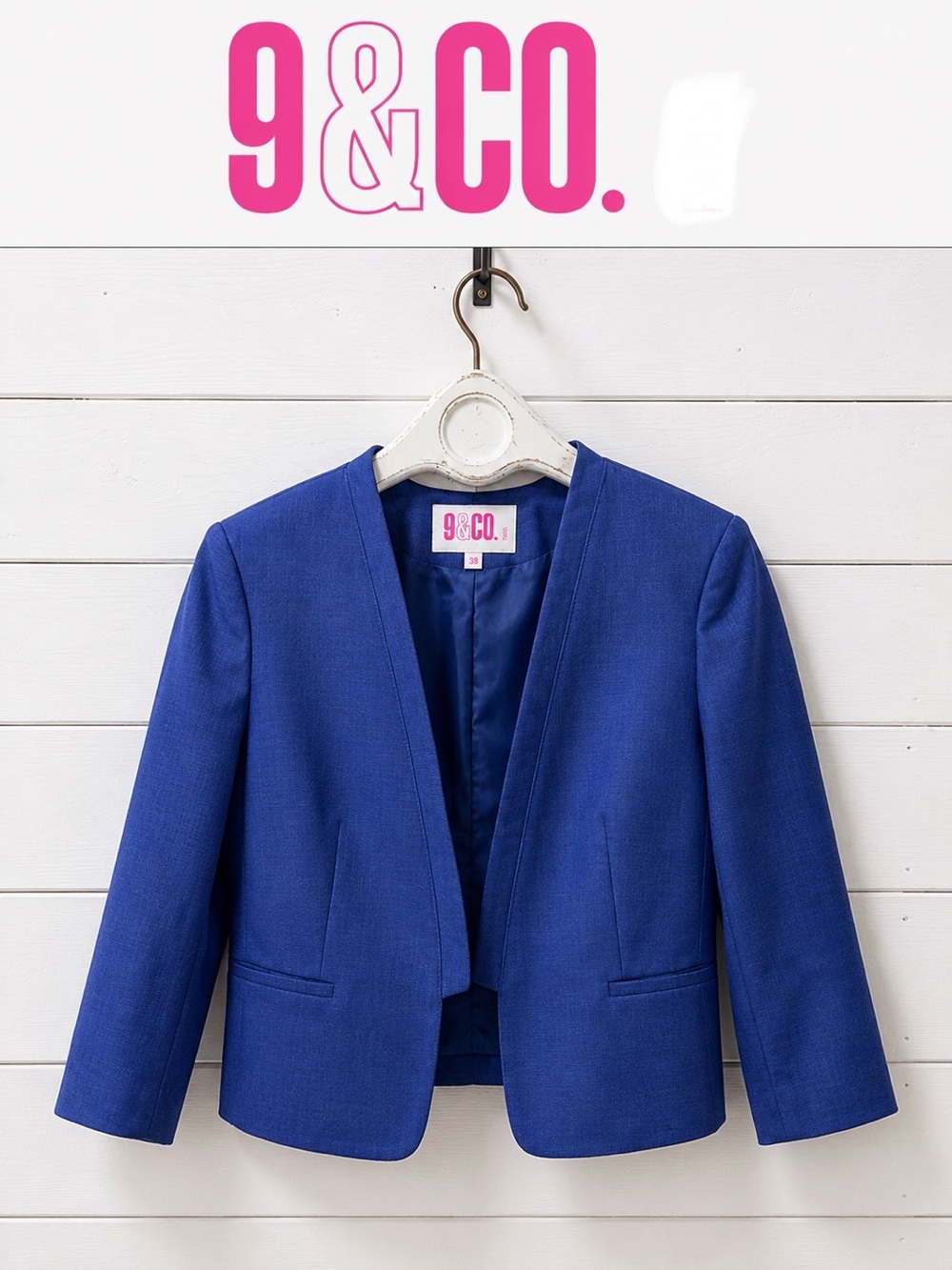 9&CO. Cropped Open Front Blazer Size 8 (EU 38)
